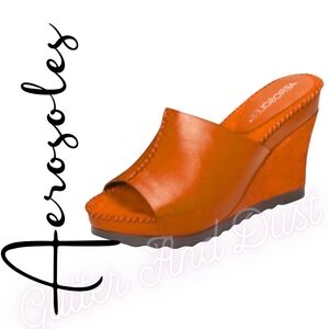 Aerosoles A2 Leather Slip-In Wedge Heels